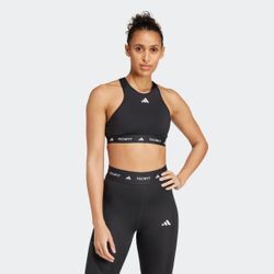 Sport-BH ADIDAS PERFORMANCE "TF MS HN BRA", Damen, Gr. L, Cup C/D, schwarz (schwarz c, d), Obermaterial: 73% Polyester, 27% Elasthan, sportlich, BHs