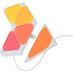 NANOLEAF LED Panel "Shapes Triangles Mini", G (A-G), bunt, Ø 11,5cm H: 10cm, 5 St., Lampen, Starter Kit - 5 PK, Modulares Stecksystem, Smarte Technologie, LED Dekoleuchte