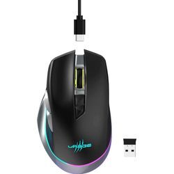 URAGE Gaming-Maus "PC Gaming Maus kabellos, ergonomisch, optisch, Rechtshänder, Schwarz", schwarz, B:7,3cm H:3,6cm T:12,2cm, Computer-Mäuse