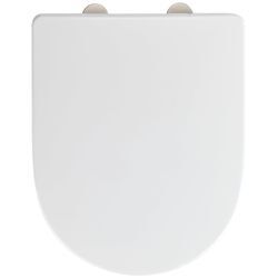 WC-Sitz WENKO "Exclusive Nr. 10", weiß, B:36,5cm L:45cm, Duroplast, Edelstahl, WC-Sitze, aus Duroplast, mit Absenkautomatik