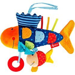 Greifling SIGIKID "PlayQ, Erkennen und Entdecken - Aktiv Fisch", weiß, Greifspielzeug, KinderH:26cm, Polyester, H:26cm