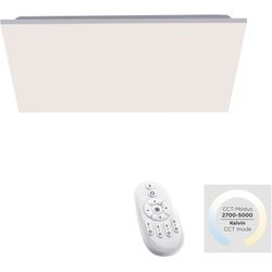 JUST LIGHT LED Deckenleuchte "CANVAS", weiß, B:59,5cm H:7,2cm L:59,5cm, Lampen, dimmbar über IR-Fernbed.; CCT-Farbtemperaturwechsel; Memoryfunktion, LED Panels