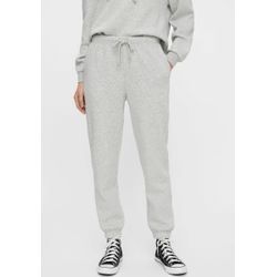 Jogginghose PIECES "PCCHILLI HW SWEAT PANTS NOOS BC", Damen, Gr. XL (42), N-Gr, grau (light grau melange), Web, Obermaterial: 60% Baumwolle, 40% Polyester, meliert, casual, regular fit, Hosen