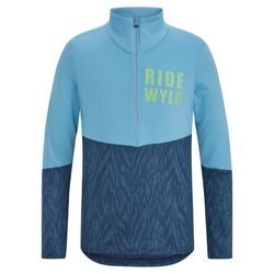 Fleecepullover ZIENER "JOKKA", Kinder, Gr. 104, blau (hellblau), Obermaterial: 1. 88%Polyester (recycelt), 12%Elasthan, 2. 94% Polyester, 6% Elasthan;, Sweatshirts