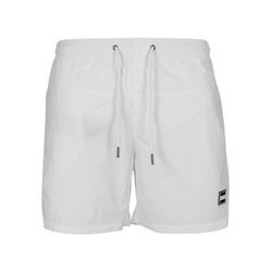 Badeshorts URBAN CLASSICS "Urban Classics Herren Block Swim Shorts", Herren, Gr. L, US-Größen, weiß, 100% Polyamid, Badehosen