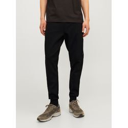 Sweathose JACK & JONES "JPSTWILL FUSION SWEAT PANTS NOOS", Herren, Gr. M, N-Gr, schwarz, Web, Obermaterial: 58% Polyester, 42% Baumwolle, unifarben, modisch, slim fit normal, Hosen