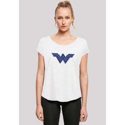 T-Shirt F4NT4STIC "DC Comics Wonder Woman Pattern Fill Logo", Damen, Gr. S, weiß, Obermaterial: 100% Baumwolle, casual, regular fit, Rundhals, Kurzarm ohne Bündchen, Shirts, Print