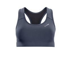 Sport-Bustier WINSHAPE "Functional Comfort Sport-BH SB102C", Damen, Gr. M, grau (anthrazit), 85% Polyester, 15% Elasthan, BHs, mit herausnehmbaren Pads