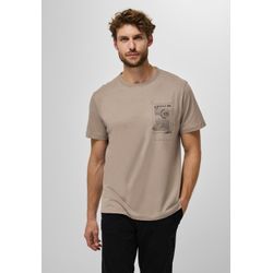 T-Shirt STREET ONE MEN, Herren, Gr. L (42), beige (cosy beige), Web, 100% Baumwolle, bedruckt, casual, gerade normal, Rundhals, Kurzarm Bündchen, Shirts, Jersey