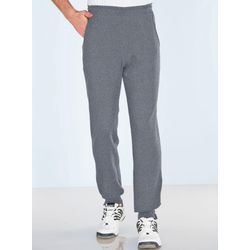 Jogginghose CLASSIC, Herren, Gr. 46, Normalgrößen, grau (anthrazit, meliert), 100% Baumwolle, 35% Polyester, 65% Baumwolle, meliert, unifarben, lang, Hosen