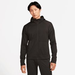 Yoga-Sweatjacke NIKE "YOGA DRI-FIT MEN'S FULL-ZIP JERSEY HOODIE", Herren, Gr. L, schwarz (schwarz, schwarz), Obermaterial: 100% Polyester, sportlich, Sweatjacken