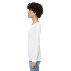 Langarmshirt MARC O'POLO "aus Organic Cotton", Damen, Gr. L, weiß, Obermaterial: 100% Baumwolle, unifarben, Basic, regular fit, U-Boot-Ausschnitt, Langarm normaler Saum, Shirts