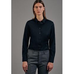 Klassische Bluse SEIDENSTICKER "Schwarze Rose", Damen, Gr. XXS (32), schwarz, 96% Baumwolle 4% Elastan, unifarben, slim fit, ohne Ausschnitt, Langarm, Blusen, Langarm Kragen Uni