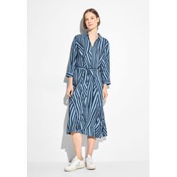 Midikleid CECIL, Damen, Gr. L (42), US-Größen, blau (soft light blau), Stoff, 100% Viskose, gestreift, casual, gerade Midi, V-Ausschnitt, 3/4-Ärmel Bündchen, Kleider, mit Bindegürtel zum Taillieren