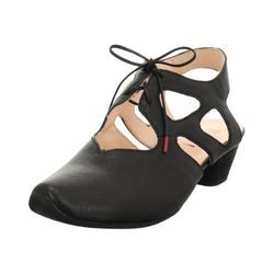 Slingpumps THINK "AIDA DAMEN", Damen, Gr. 39, schwarz, Nappaleder, elegant, Schuhe, Schnürpumps, Sommerschuh, Trichterabsatz, mit feiner Musterung