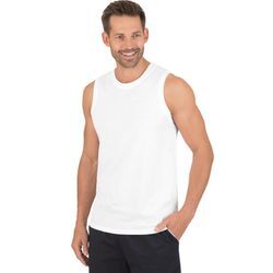 Trägertop TRIGEMA "TRIGEMA Trägershirt aus Single-Jersey", Herren, Gr. L, weiß, 100% Baumwolle, Basic, Tops