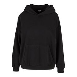 Kapuzenpullover URBAN CLASSICS "Urban Classics Ladies Light Terry Oversized Hoodie", Damen, Gr. L, schwarz, 70% Baumwolle, 30% Polyester, unifarben, casual, oversize, ohne Ausschnitt, Langarm, Pullover