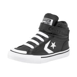 Sneaker CONVERSE "PRO BLAZE STRAP LEATHER", Gr. 33, schwarz-weiß (schwarz, weiß), Leder, sportlich, Schuhe Skaterschuh Sneaker high Sneakerboots