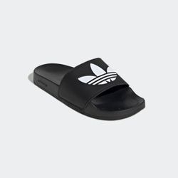 Badesandale ADIDAS ORIGINALS "LITE ADILETTE", Gr. 39, schwarz-weiß (core schwarz, cloud weiß, core schwarz), Synthetik, clean, sportlich, Schuhe Badelatschen Pantolette Schlappen