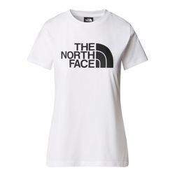 T-Shirt THE NORTH FACE "W S/S EASY TEE", Damen, Gr. S, weiß (tnf weiß), Single Jersey, Obermaterial: 60% Baumwolle, 40% Polyester, unifarben, sportlich, Rundhals, Kurzarm eingesetzt eingefasste Kante, Shirts