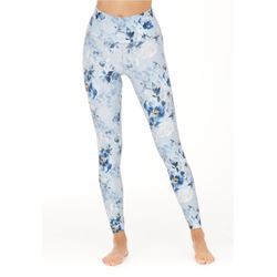 Trainingstights ATHLECIA "FRANCE W", Damen, Gr. 36, EURO-Größen, weiß (weiß, blau), 80% Polyester, 20% Elasthan, geblümt, bedruckt, feminin, lang, Hosen, mit leichter Kompression