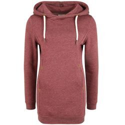 Kapuzenpullover OXMO "Hoodie OXVicky", Damen, Gr. L, rot (wine r mel), Obermaterial: 80% Polyester PES. 20% Baumwolle CO., unifarben, casual, lang, ohne Ausschnitt, Langarm, Sweatshirts