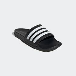 Badesandale ADIDAS SPORTSWEAR "COMFORT ADILETTE", Gr. 38, schwarz-weiß (core schwarz, cloud weiß, core schwarz), Synthetik, sportlich, Schuhe