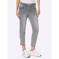 7/8-Jeans HEINE, Damen, Gr. 34, Normalgrößen, blau (light grau, denim), 98% Baumwolle, 2% Elasthan, unifarben, 7/8-Länge, Jeans