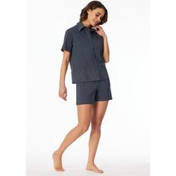 SCHIESSER Pyjama kurz graphit - Casual Nightwear 38 female