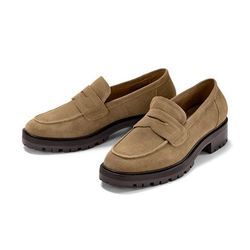 Veloursleder-Loafer - Braun - Gr.: 37