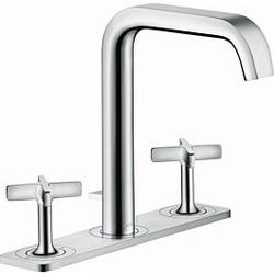 hansgrohe Axor Citterio E 170 3-Loch-Waschtischarmatur 36116000 Ausladung 165mm, mit Zugstangen-Ablaufgarnitur, Platte, chrom