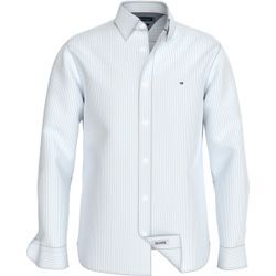 Businesshemd TOMMY HILFIGER "NAT. SOFT EASY STRIPE RF SHIRT", Herren, Gr. XXXL, N-Gr, blau (vessel blau, optic weiß), Web, Obermaterial: 100% Baumwolle, gestreift, casual, regular fit, Langarm, Hemden