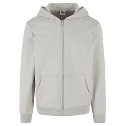 Sweatjacke URBAN CLASSICS "Urban Classics Herren Cozy Zip Hoody", Herren, Gr. 5XL, grau (lightasphalt), 95% Baumwolle, 5% Elasthan, unifarben, Langarm, Sweatjacken