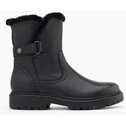 Leder Boots - Damen - schwarz