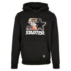 Kapuzensweatshirt STARTER "Starter Herren Starter All Net Hoody", Herren, Gr. M, schwarz, 65% Baumwolle, 35% Polyester, unifarben, Langarm, Sweatshirts