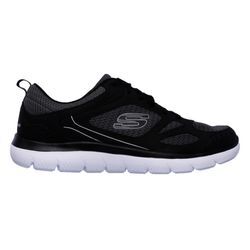 Sneaker SKECHERS "Summits-South Rim", Herren, Gr. 43, schwarz (schwarz, grau), Textil, Leder, sportlich, Schuhe, Freizeitschuh, Halbschuh, Schnürschuh im modernen Materialmix