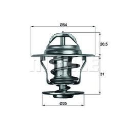 MAHLE Thermostat, Kühlmittel mit Dichtung 54mm für VW CUPRA AUDI VAUXHALL FORD PORSCHE OPEL 6113611 1338061 90412604 TX 13 80D