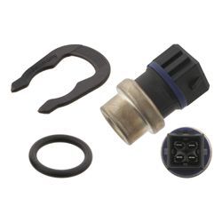 FEBI BILSTEIN Sensor, Kühlmitteltemperatur mit Dichtung schwarz 20mm für SKODA VW SEAT 357919501A 357919501AS1 6U0919501B 39142