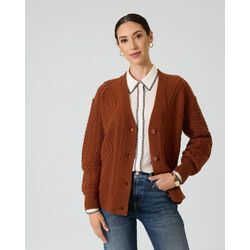 Cardigan mit Zopfstrickmuster