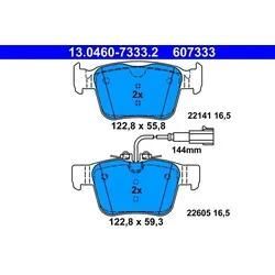 ATE Bremsbelagsatz, Scheibenbremse hinten rechts links für FIAT 77368283 77367718 13.0460-7333.2