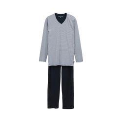 TOM TAILOR Herren Zweifarbiger Pyjama, blau, Uni, Gr. 48/S