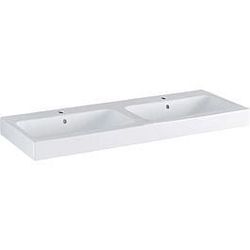 Geberit iCon Doppelwaschtisch 124120000 120x48,5cm, mit Hahnloch, mit Überlauf, weiß