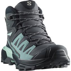 Wanderschuh SALOMON "X ULTRA 360 MID GTX W", Gr. 37, turbulence, carbon, tourmaline, Synthetik, Textil, sportlich, Schuhe, wasserdicht