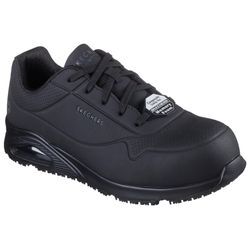 Berufsschuh SKECHERS "WORK UNO SR - DOLTIN" Gr. 42, schwarz, 42, Textil, Synthetik, Schuhe, Arbeitsschuh, Sicherheitsschuh, Halbschuh mit Zehenschutz