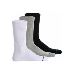 Kurzsocken STANCE "Socken Icon Socken 3er Pack", Damen, Gr. 35, bunt (schwarz, grau, weiß), Obermaterial: 76% Baumwolle CO. 19% Polyester PES. 3% Nylon NY. 2% Elasthan EL., Socken