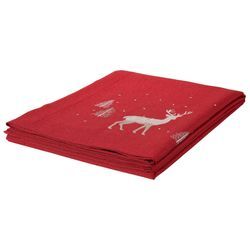 Tischdecke DREAMS "Hirsch, Weihnachtsdeko rot", rot, B:130cm L:170cm, Polyester, Tischdecken