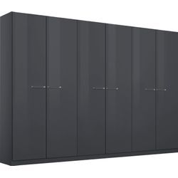 Drehtürenschrank RAUCH "Kleiderschrank Schrank Garderobe TOPSELLER OTELI inkl. Inneneinteilung", grau (graumetallic, hochglanz effektgrau), B:270cm H:229cm T:54cm, Holzwerkstoff, Schränke, mit 3 Innenschubladen extra Böden optional mit Spiegel MADE IN GERMANY