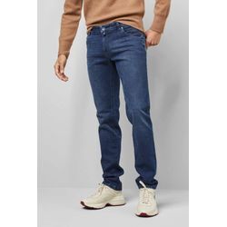 5-Pocket-Jeans MEYER "M5 Slim", Herren, Gr. 31, Länge 30, blau (dunkelblau), 99% Baumwolle;1% Elasthan, unifarben, casual, figurumspielend lang, Jeans, im Five Pocket