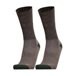 Socken UPHILLSPORT "POSIO 2er Pack", Herren, Gr. 35-38, grau (grau, grün), 48% Wolle, 31% Polyamid, 20% Polypropylen, 1% Elasthan, mehrfarbig, Socken, mit atmungsaktiver Funktion