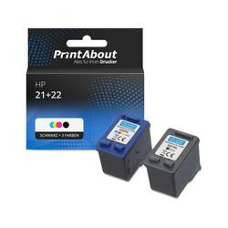 PrintAbout Druckerpatrone kompatibel mit HP 21 (SD367AE) - Schwarz + 3 Farben - Multipack